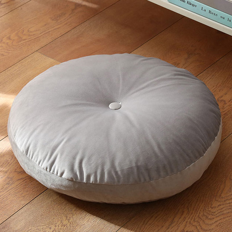 Coussin de siège de méditation en lin à motif simple Buddha Stones et lotus, décoration de salon pour la maison - Détachable - 40cm*10cm - Gris clair - image 27