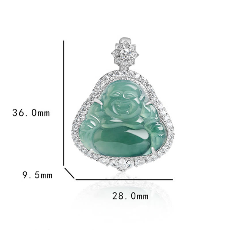 Buddha Stones en argent sterling 925 et jade naturel en forme de Bouddha rieur - image 9