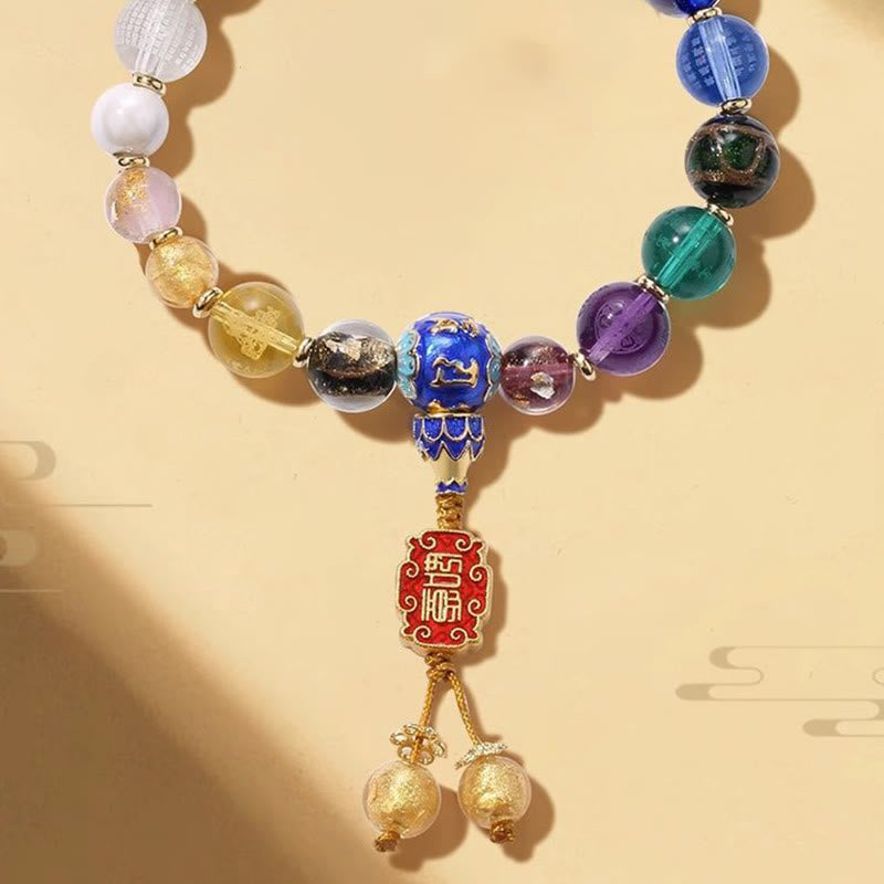 Buddha Stones Tibétain Coloré Cendres Perles de Verre Liuli Om Mani Padme Hum Dorje Vajra 18 Perles Poignet Mala