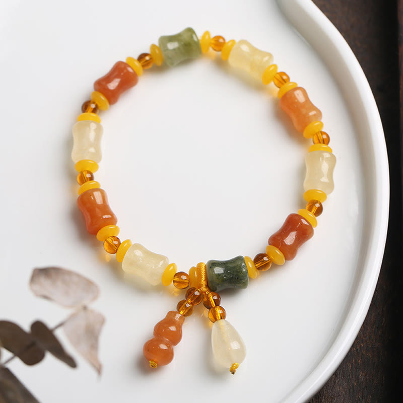 Bracelet porte-bonheur en jade de soie doré naturel