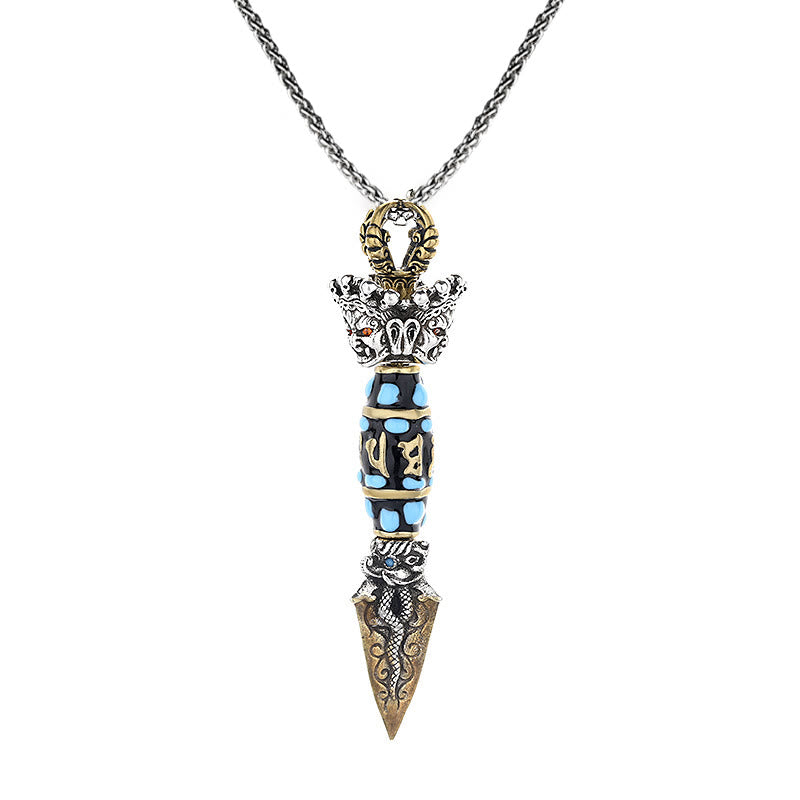 Buddha Stones Tibet Om Mani Padme Hum Dzi Perle Dorje Vajra Motif Richesse Collier Pendentif Rotatif - image 10