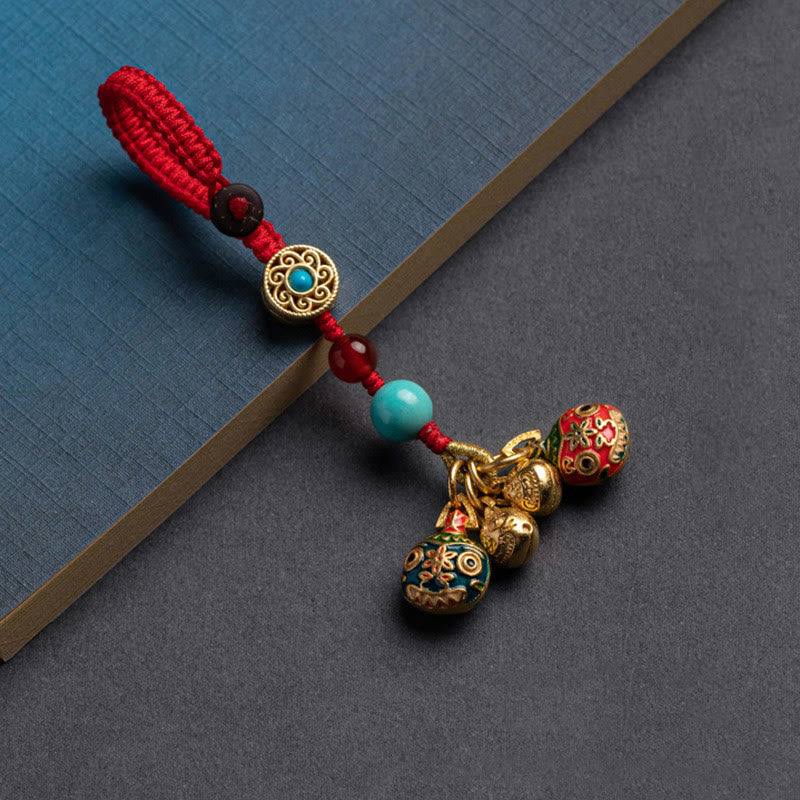 Porte-clés de voiture en forme de bête avaleuse dorée avec Buddha Stones , décoration à suspendre pour téléphone