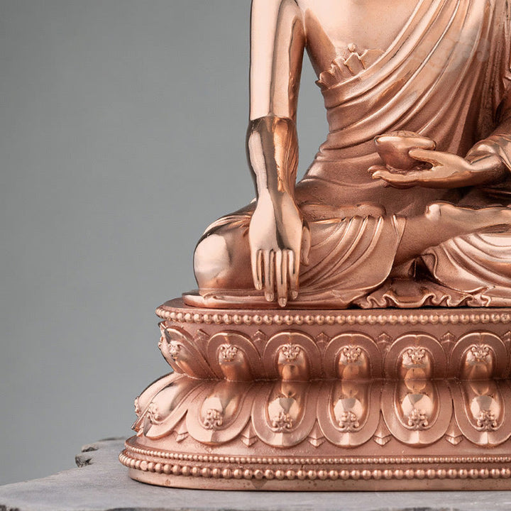 Statue de Bouddha de la sérénité de Gautama Shakyamuni en cuivre, décoration de la maison