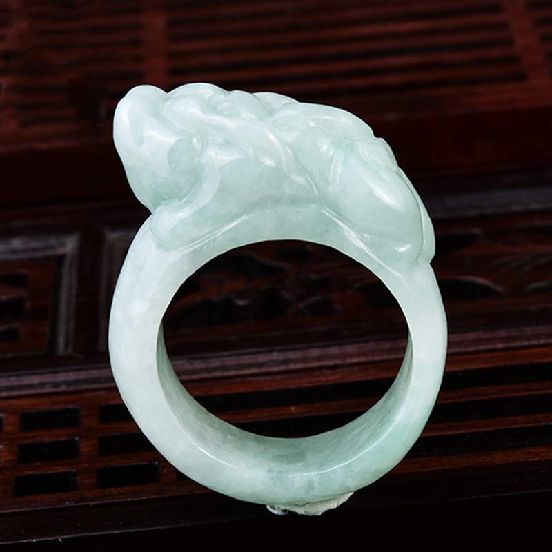 Bague porte-bonheur Fengshui en jade PiXiu