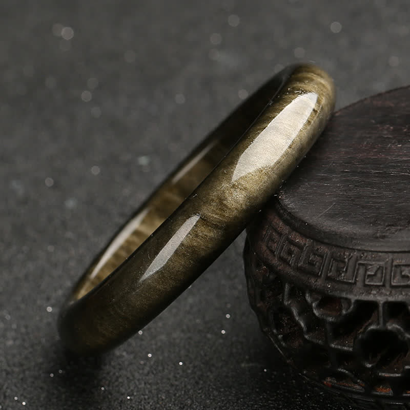 Bracelet de protection en obsidienne dorée et argentée avec Buddha Stones
