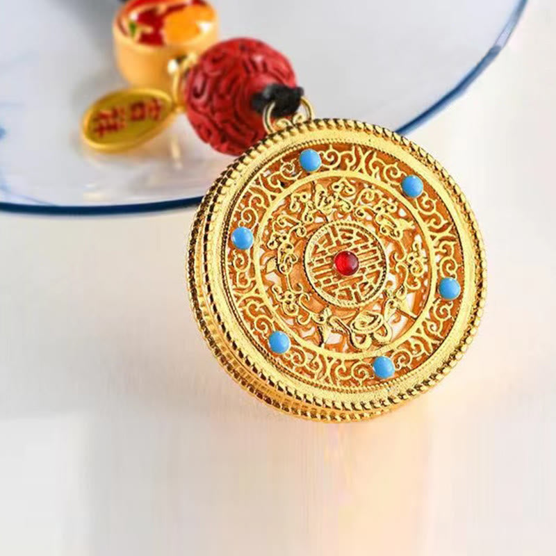 Porte-clés porte-bonheur Ruyi avec les Buddha Stones Fu
