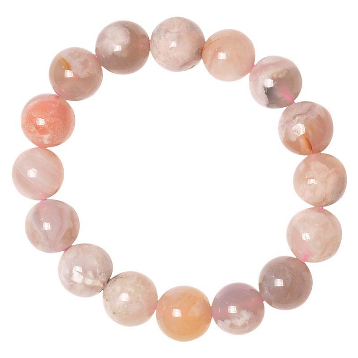 Bracelet de bénédiction de la paix en agate Sakura de Buddha Stones