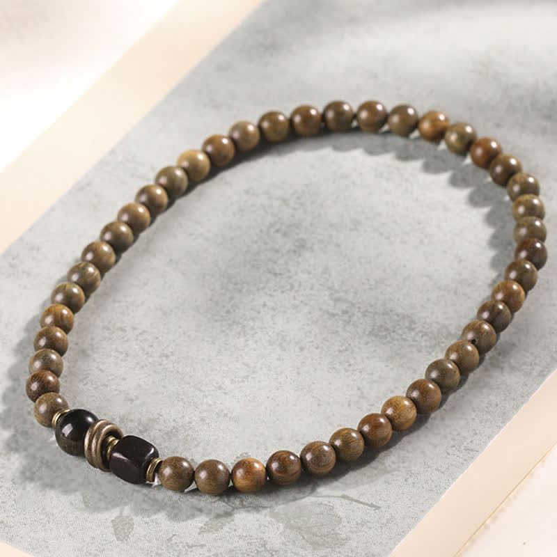 Bracelet tibétain apaisant en cristal de bois de santal vert