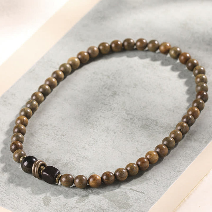 Bracelet tibétain apaisant en cristal de bois de santal vert