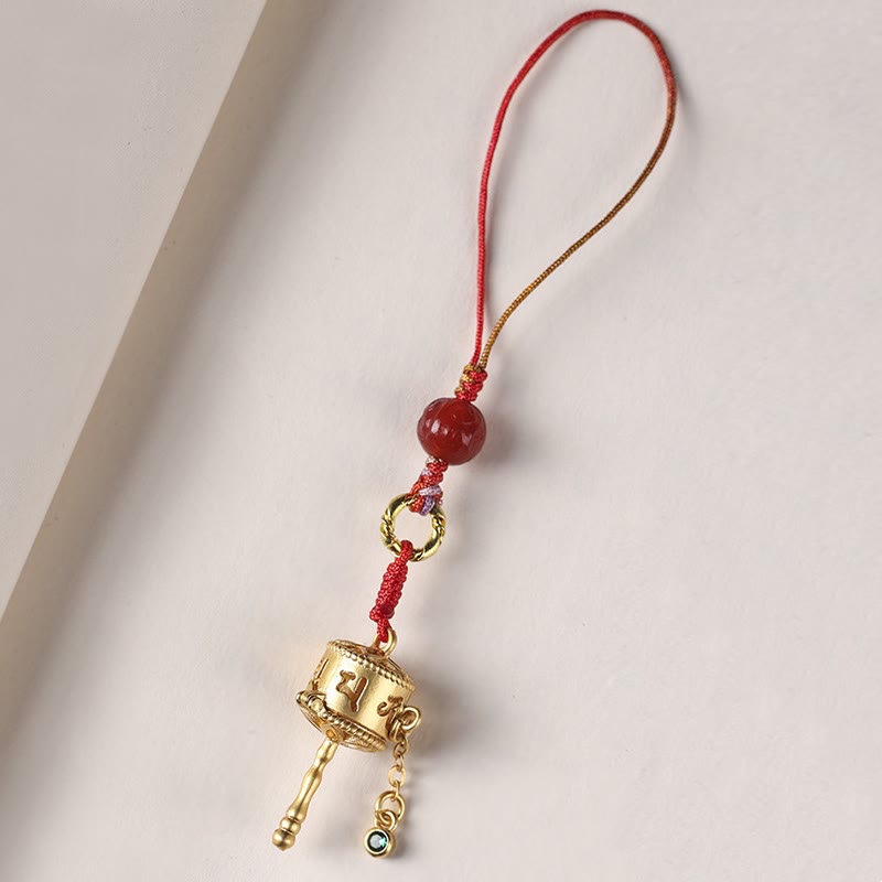 Buddha Stones tibétaines Om Mani Padme Hum Roue de prière Amulette Charme Protection Téléphone Décoration à suspendre