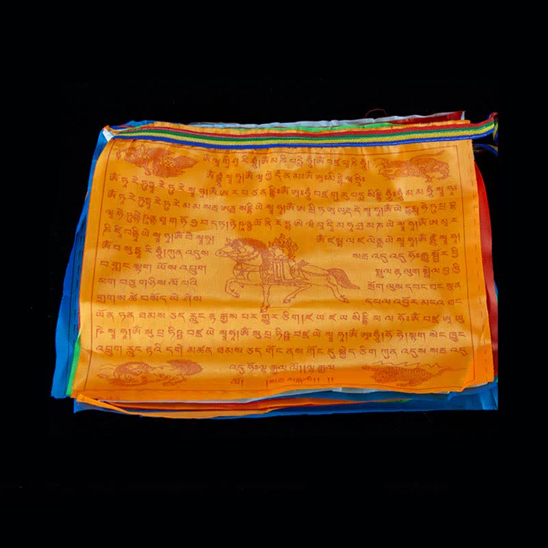 Drapeaux de prière d'extérieur Tibétains à 5 couleurs représentant le cheval du vent (20 pièces) - image 7