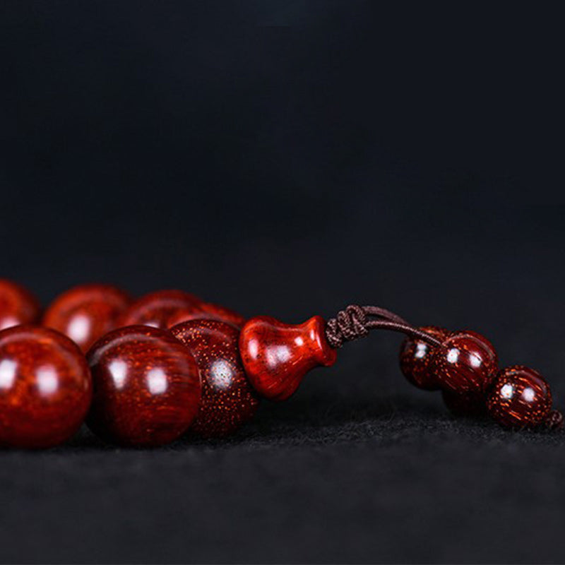 Bracelet d'équilibre tibétain en petites feuilles de santal rouge avec Buddha Stones - image 17