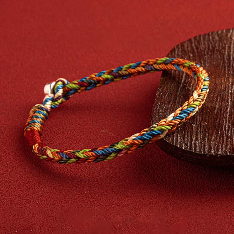 Bracelet porte-bonheur multicolore Buddha Stones « Que vous soyez en bonne santé et heureux » - image 1