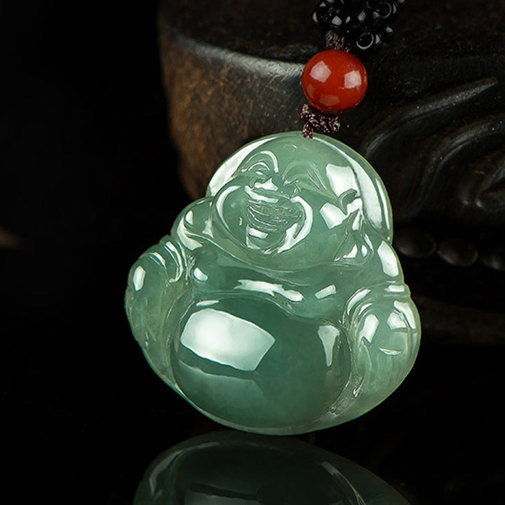 Collier pendentif en jade Bouddha rieur - image 4