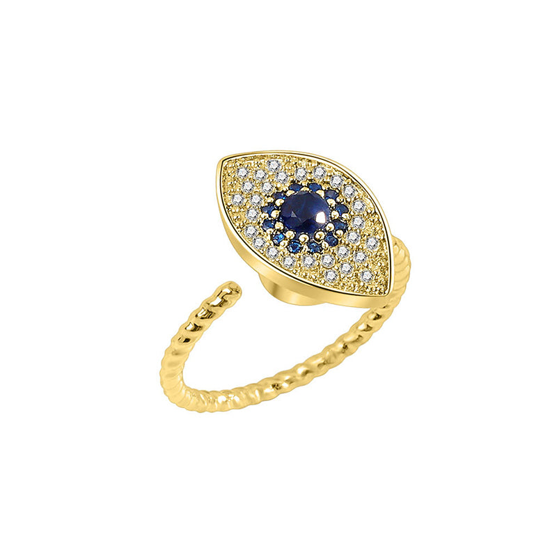 Bague rotative en argent sterling 925 avec protection contre le mauvais œil