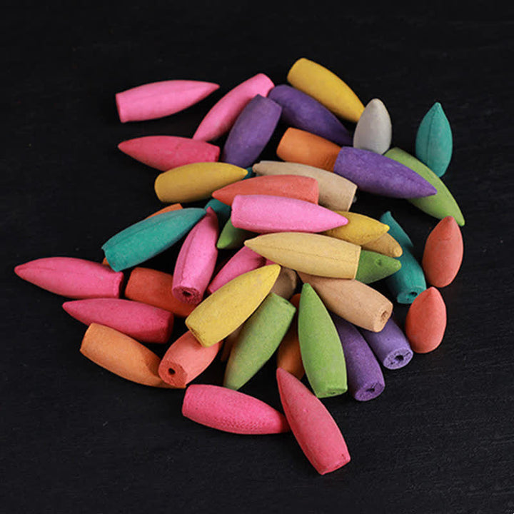 Encens à reflux aux arômes floraux mixtes de Buddha Stones au bois de santal, paquet de 50 cônes