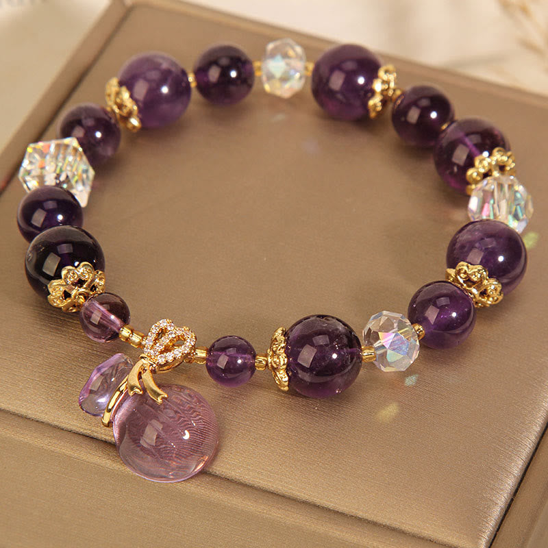 Bracelet porte-monnaie en cristal d'améthyste naturelle Buddha Stones