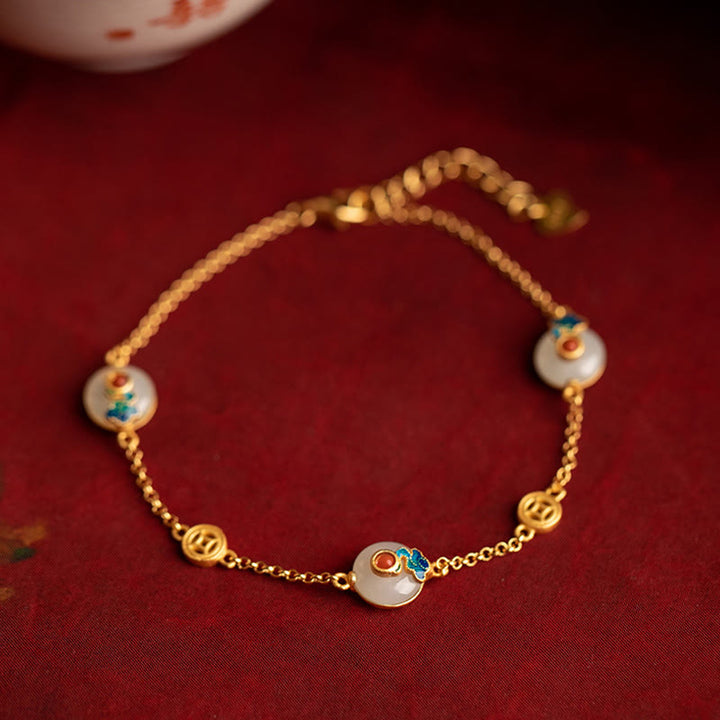 Bracelet porte-bonheur en jade Buddha Stones et nuages de bon augure