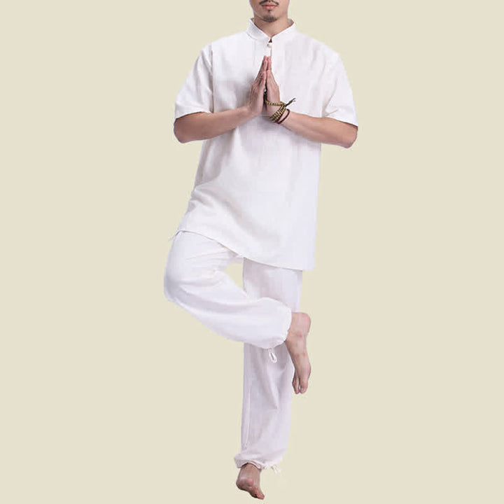 Ensemble de vêtements en coton et lin pour homme Buddha Stones, méditation spirituelle zen, prière - image 9