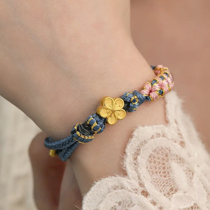 Bracelet de richesse à motif de fleur de pêcher