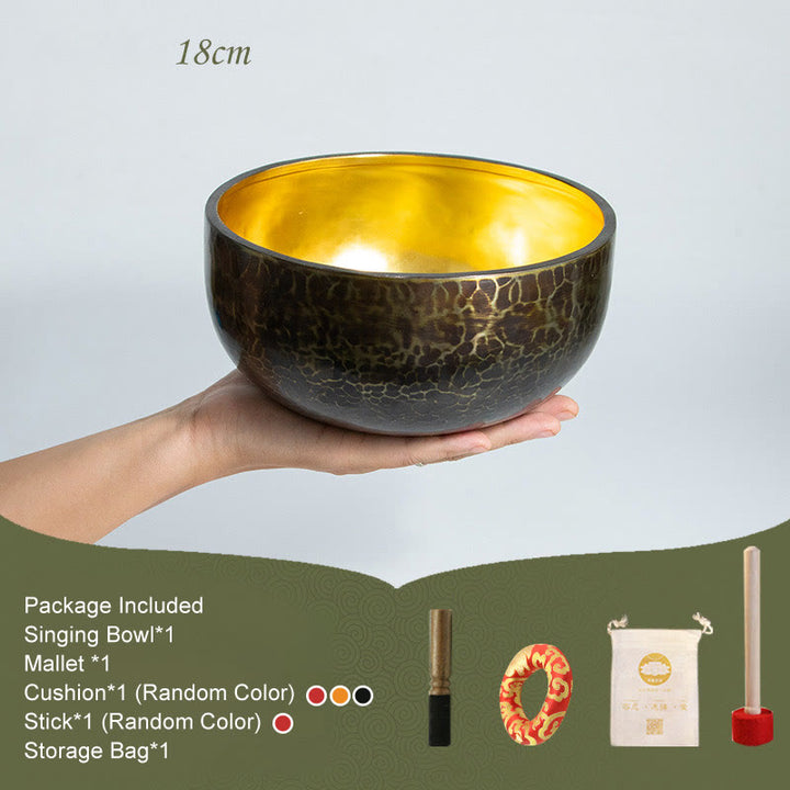 Bols chantants tibétains de méditation artisanaux pour la guérison, le yoga et la pleine conscience - 18 cm - image 3
