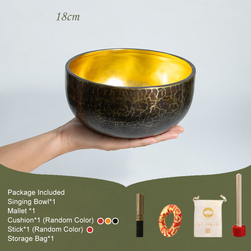 Bols chantants tibétains de méditation artisanaux pour la guérison, le yoga et la pleine conscience - 18 cm - image 3