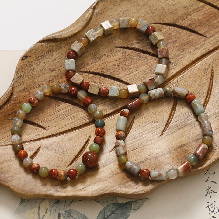 Bracelet de protection en agate et jaspe en Buddha Stones