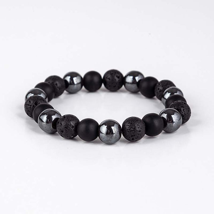 Ensemble collier et bracelet en œil de tigre tibétain Buddha Stones