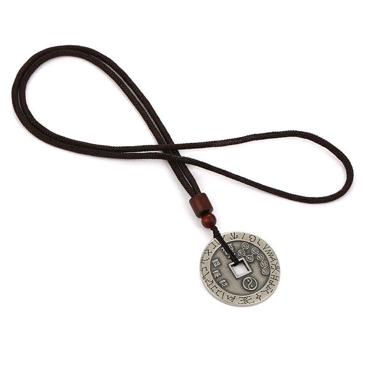 Collier pendentif en cuivre avec Buddha Stones Bagua Yin Yang et pièce de monnaie en forme d'étoile - image 12