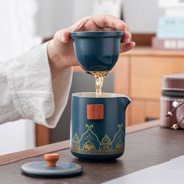 Théière chinoise Gongfu en céramique avec Buddha Stones