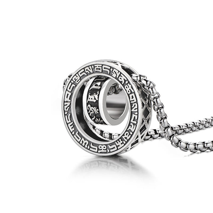 Collier pendentif tibétain en Buddha Stones Om Mani Padme Hum sculpté en chaîne de paix et de pureté - image 5