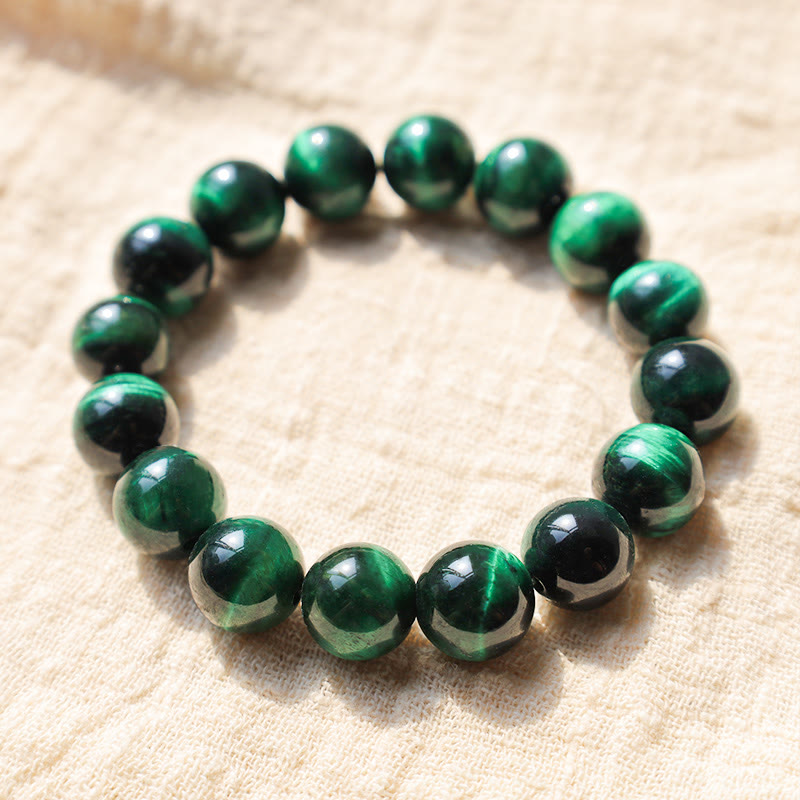 Bracelet énergétique de guérison et de croissance en œil de tigre Buddha Stones