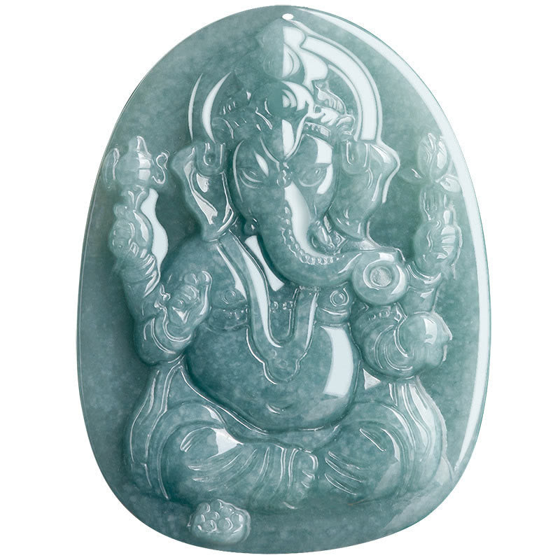 Collier pendentif amulette de protection de l'éléphant Ganesh Ganpati en jade naturel avec Buddha Stones - image 10