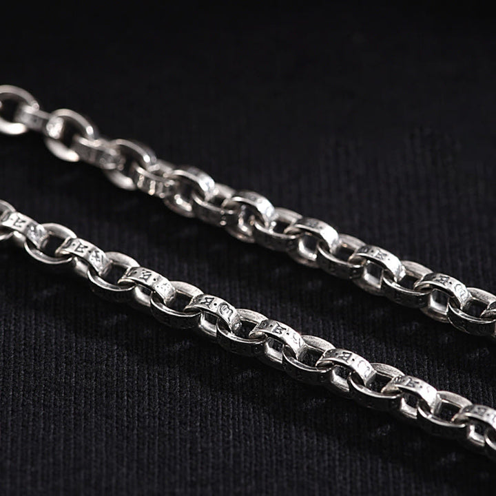 Bracelet en métal créatif sculpté Buddha Stones en argent sterling 925 Om Mani Padme Hum