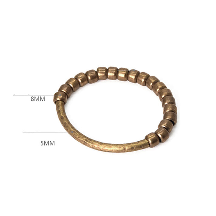 Bracelet porte-bonheur en perles de cuivre et de laiton au design simple Buddha Stones
