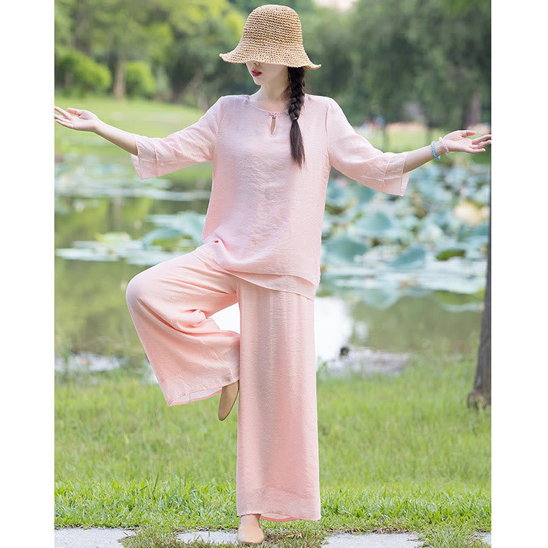 Ensemble de vêtements pour femme Tai Chi Méditation Prière Zen Spirituel Matin Pratique - image 22