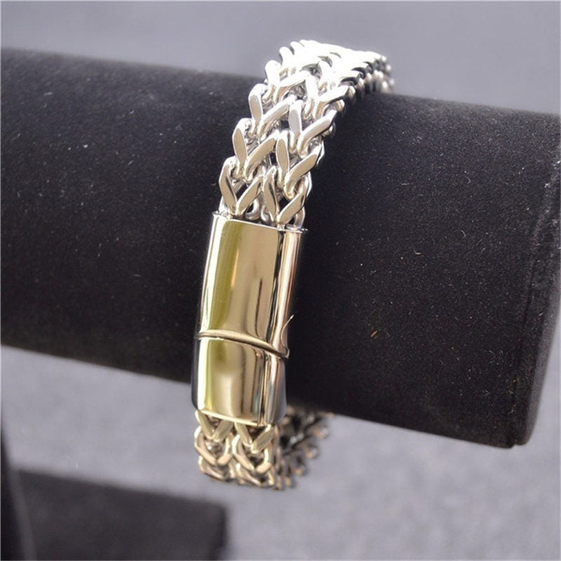 Bracelet d'équilibre en acier titane avec boucle magnétique et écailles de poisson en Buddha Stones - image 5