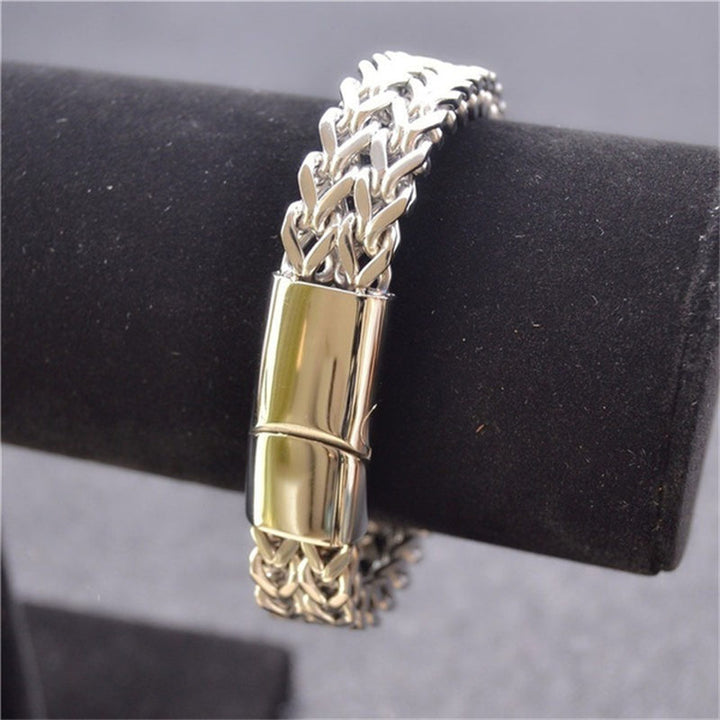 Bracelet d'équilibre en acier titane avec boucle magnétique et écailles de poisson en Buddha Stones - image 5
