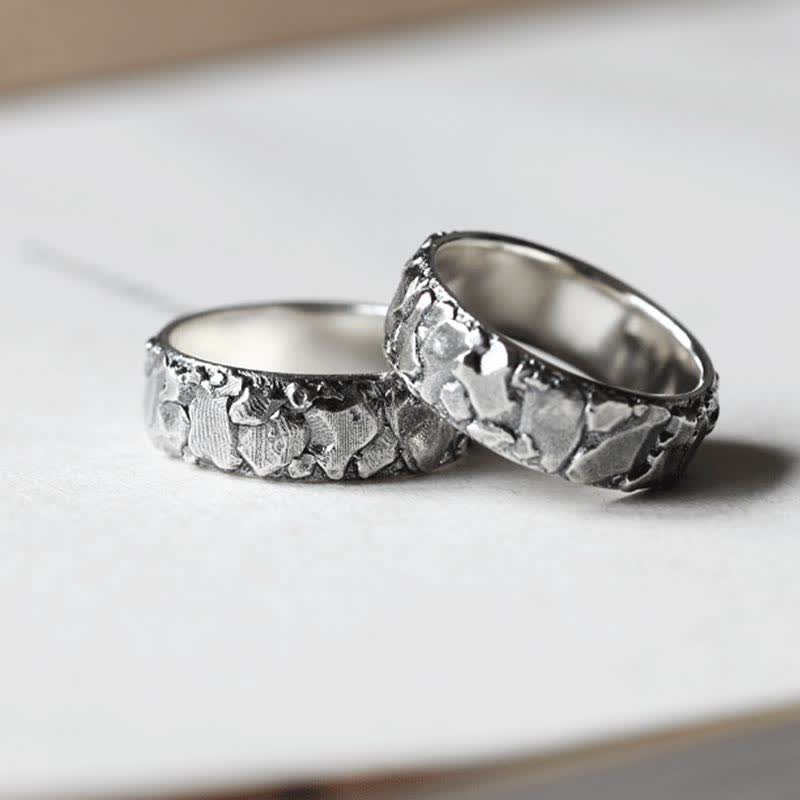 Bague en cuivre avec motif de roche et Buddha Stones