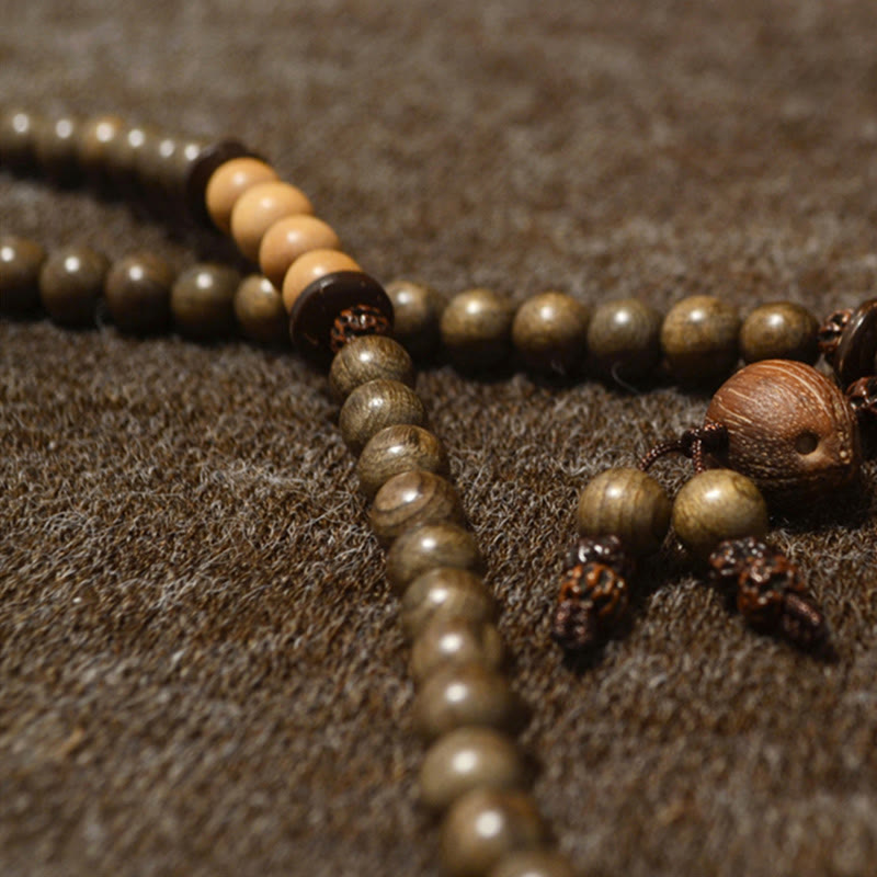 Bracelet Mala avec breloque de protection en bois de santal tibétain et Buddha Stones - image 13