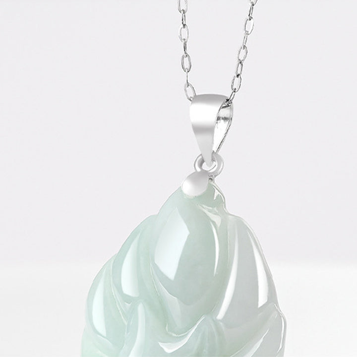 Collier pendentif de prospérité en jade naturel à neuf queues en argent sterling 925 Buddha Stones