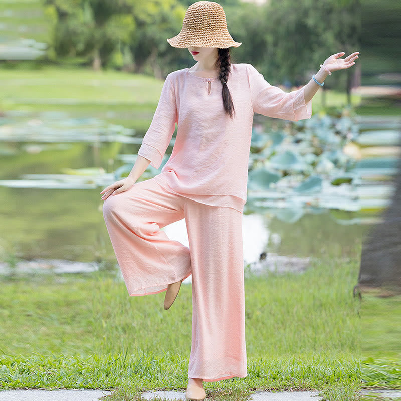 Ensemble de vêtements pour femme Tai Chi Méditation Prière Zen Spirituel Matin Pratique - image 16