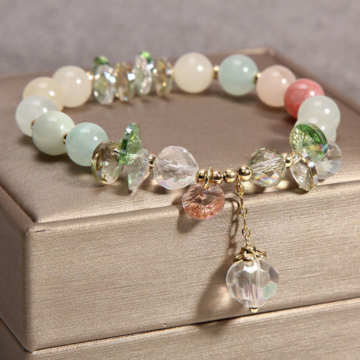 Bracelet à breloques en cristal rose œil de chat Buddha Stones - Cristal coloré - image 5