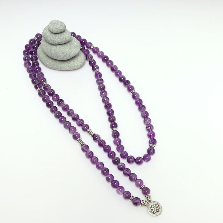 Bracelet Mala Purification Améthyste Naturelle Buddha Stones