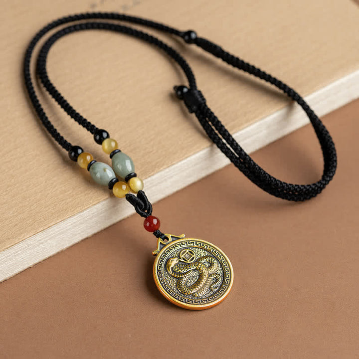 Collier avec pendentif et 12 bénédictions du zodiaque chinois - Serpent - image 18