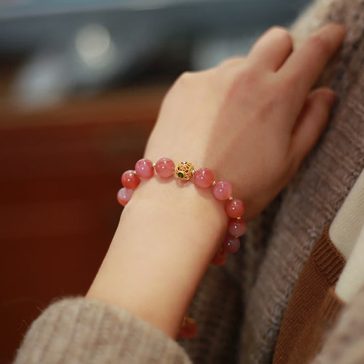 Bracelet d'illumination en argent sterling 925 Buddha Stones et agate Yanyuan et fleur de lotus