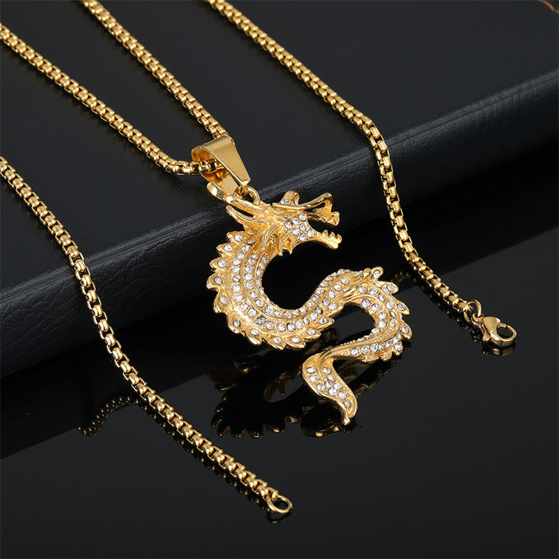 Collier pendentif protection en zircon Buddha Stones et dragon du zodiaque chinois - image 4