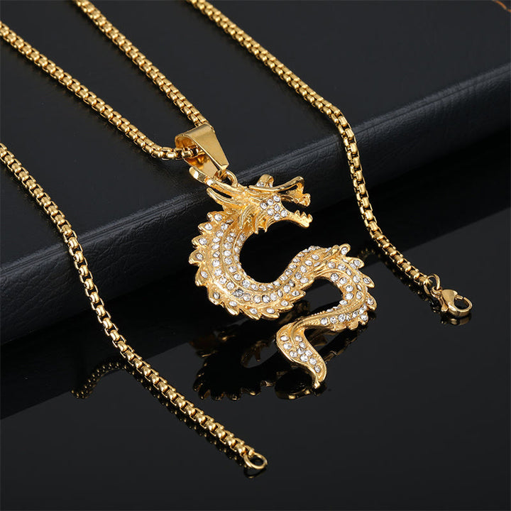 Collier pendentif protection en zircon Buddha Stones et dragon du zodiaque chinois - image 4