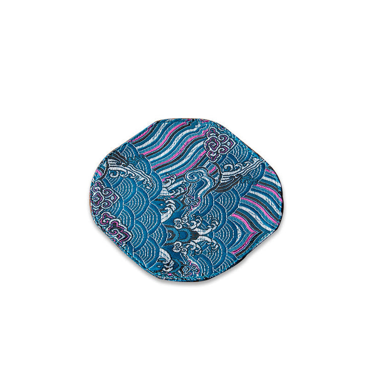 Buddha Stones vintage et vagues de la mer, dessous de verre pour tasse à thé, tapis à thé Kung Fu