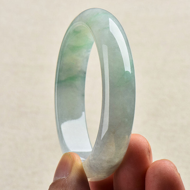 Bracelet jonc en jade naturel, porte-bonheur, guérison et prospérité